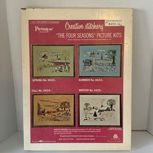 Vintage Paragon Creative Stitchery Four Season Picture Frame Kit No. 0423 Summer